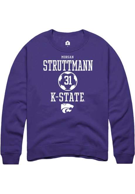 Morgan Struttmann Rally Mens Purple K-State Wildcats NIL Sport Icon Crew Sweatshirt