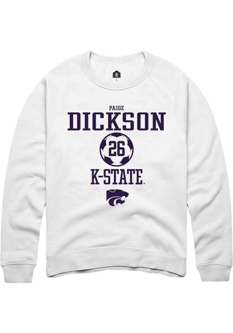 Paige Dickson Rally Mens White K-State Wildcats NIL Sport Icon Crew Sweatshirt