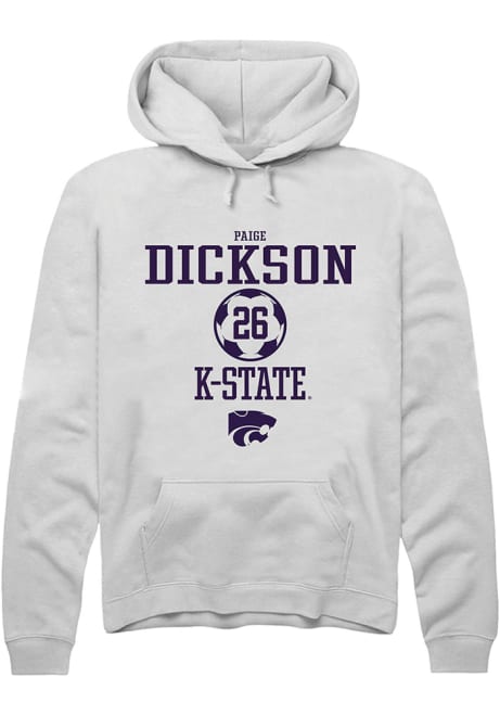 Paige Dickson Rally Mens White K-State Wildcats NIL Sport Icon Hooded Sweatshirt