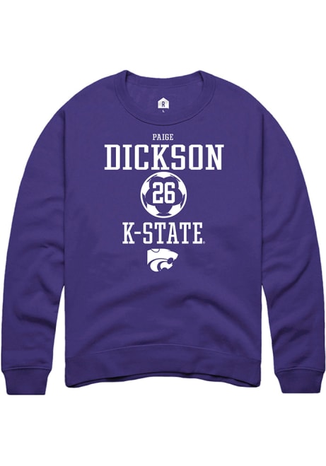 Paige Dickson Rally Mens Purple K-State Wildcats NIL Sport Icon Crew Sweatshirt
