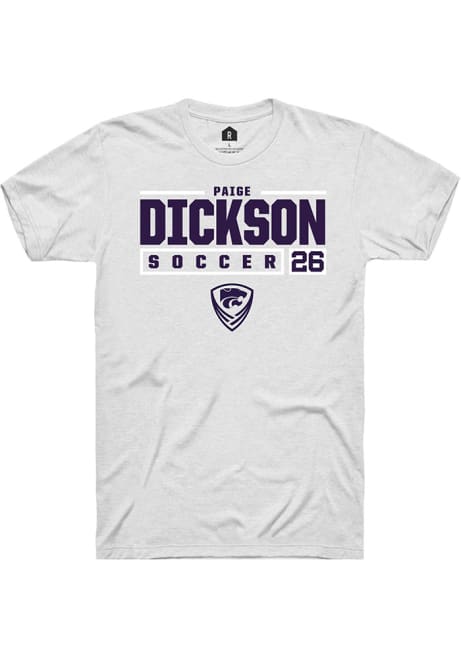Paige Dickson White K-State Wildcats NIL Stacked Box Short Sleeve T Shirt