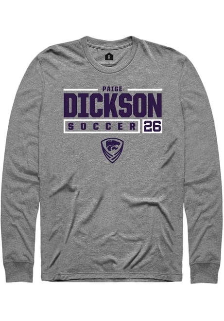 Paige Dickson Rally Mens Graphite K-State Wildcats NIL Stacked Box Tee