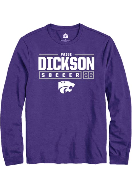 Paige Dickson Rally Mens Purple K-State Wildcats NIL Stacked Box Tee