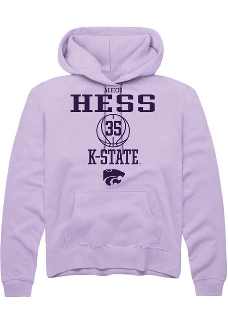 Alexis Hess Rally Mens Lavender K-State Wildcats NIL Sport Icon Hooded Sweatshirt