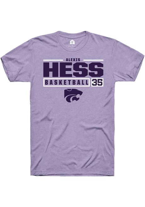 Alexis Hess Lavender K-State Wildcats NIL Stacked Box Short Sleeve T Shirt