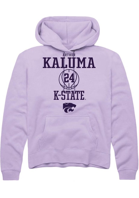 Arthur Kaluma Rally Mens Lavender K-State Wildcats NIL Sport Icon Hooded Sweatshirt