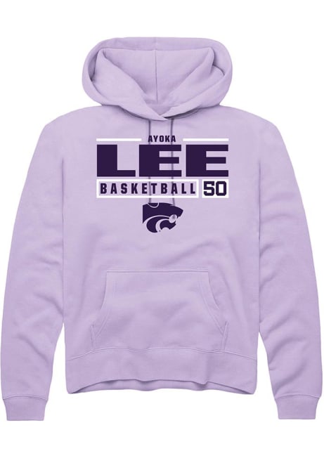 Ayoka Lee Rally Mens Lavender K-State Wildcats NIL Stacked Box Hooded Sweatshirt