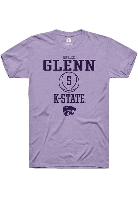 Brylee Glenn Lavender K-State Wildcats NIL Sport Icon Short Sleeve T Shirt
