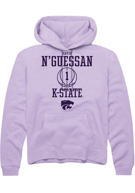 David N’Guessan Rally Mens Lavender K-State Wildcats NIL Sport Icon Hooded Sweatshirt