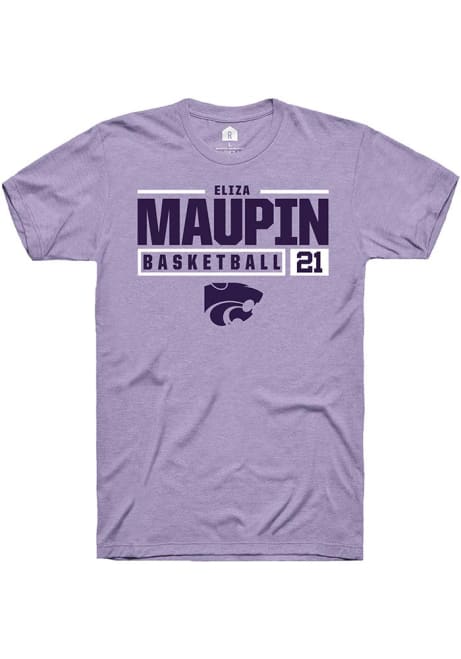 Eliza Maupin Lavender K-State Wildcats NIL Stacked Box Short Sleeve T Shirt