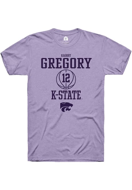 Gabriella Gregory Lavender K-State Wildcats NIL Sport Icon Short Sleeve T Shirt