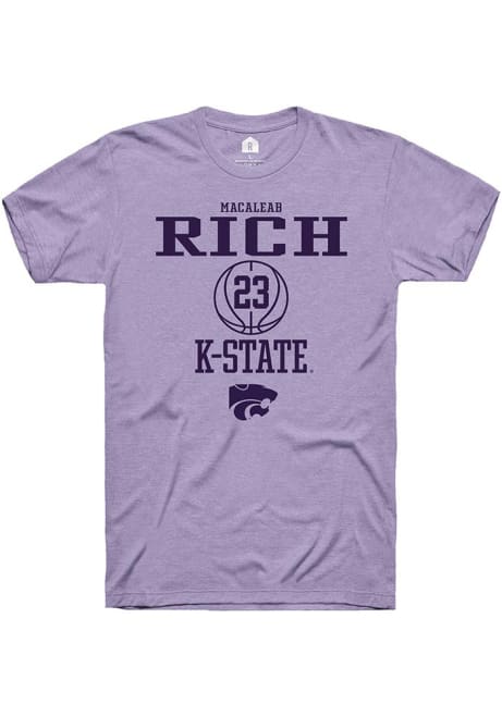 Macaleab Rich Lavender K-State Wildcats NIL Sport Icon Short Sleeve T Shirt