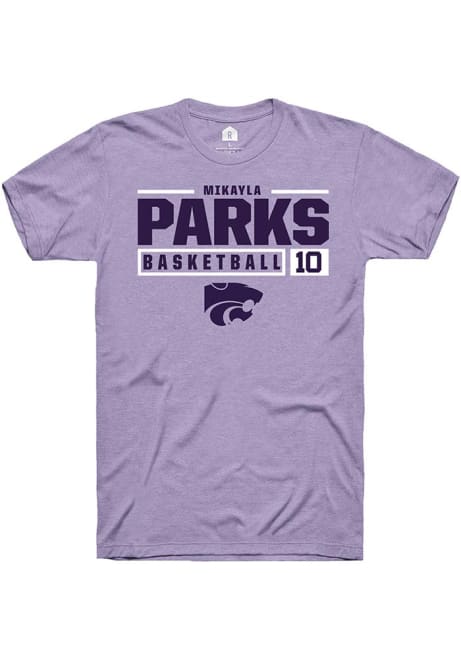 Mikayla Parks Lavender K-State Wildcats NIL Stacked Box Short Sleeve T Shirt