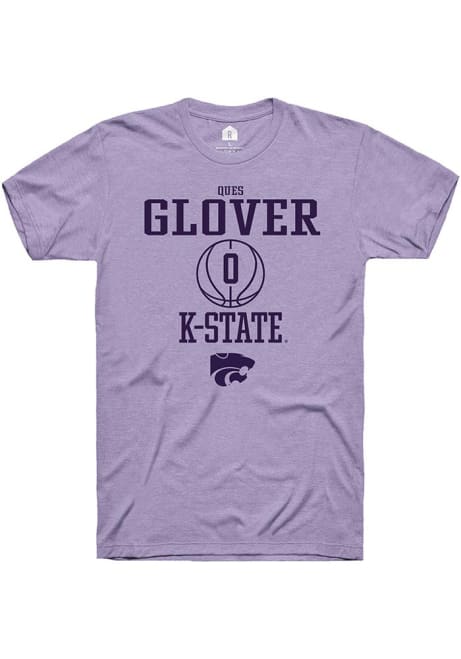 Ques Glover Lavender K-State Wildcats NIL Sport Icon Short Sleeve T Shirt