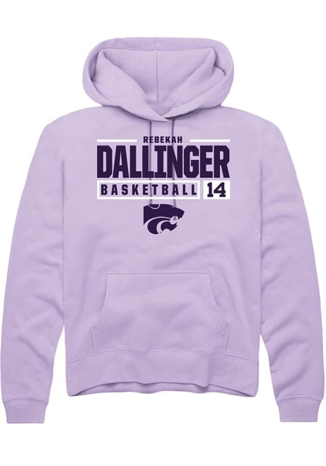 Rebekah Dallinger Rally Mens Lavender K-State Wildcats NIL Stacked Box Hooded Sweatshirt