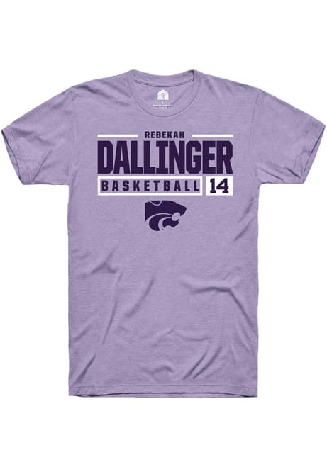 Rebekah Dallinger Lavender K-State Wildcats NIL Stacked Box Short Sleeve T Shirt