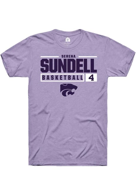 Serena Sundell Lavender K-State Wildcats NIL Stacked Box Short Sleeve T Shirt