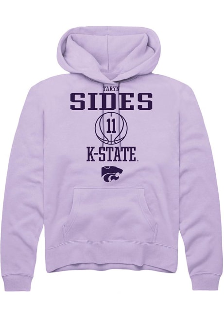 Taryn Sides Rally Mens Lavender K-State Wildcats NIL Sport Icon Hooded Sweatshirt