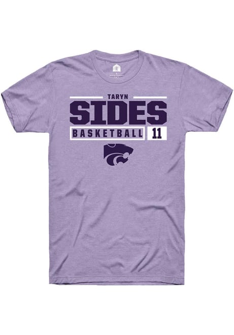 Taryn Sides Lavender K-State Wildcats NIL Stacked Box Short Sleeve T Shirt