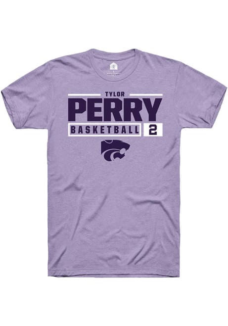 Tylor Perry Lavender K-State Wildcats NIL Stacked Box Short Sleeve T Shirt