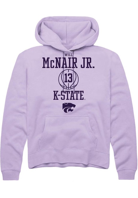 Will McNair Jr. Rally Mens Lavender K-State Wildcats NIL Sport Icon Hooded Sweatshirt