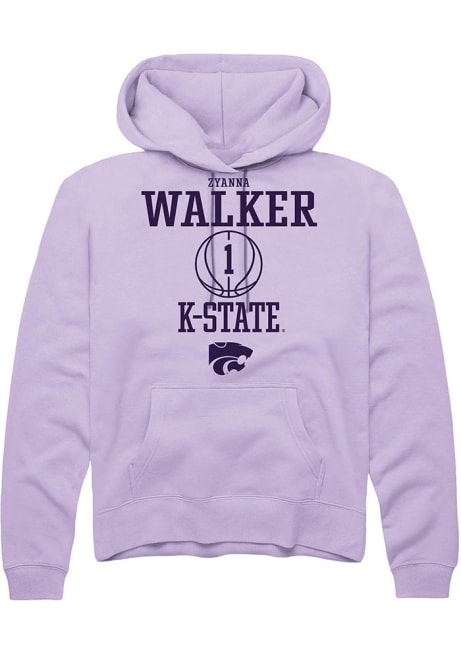 Zyanna Walker Rally Mens Lavender K-State Wildcats NIL Sport Icon Hooded Sweatshirt