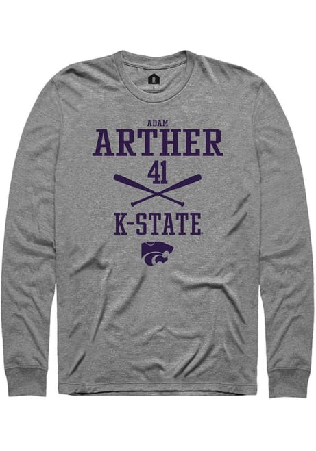 Adam Arther Rally Mens Graphite K-State Wildcats NIL Sport Icon Tee