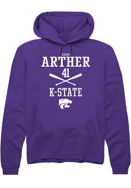 Adam Arther Rally Mens Purple K-State Wildcats NIL Sport Icon Hooded Sweatshirt