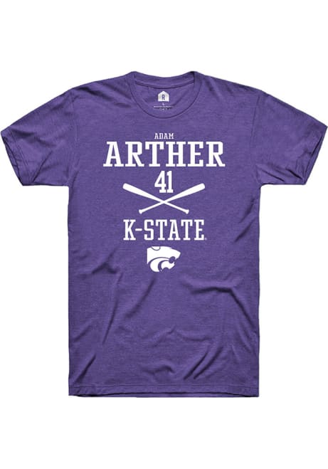 Adam Arther Purple K-State Wildcats NIL Sport Icon Short Sleeve T Shirt
