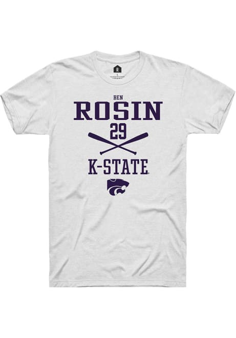 Ben Rosin White K-State Wildcats NIL Sport Icon Short Sleeve T Shirt