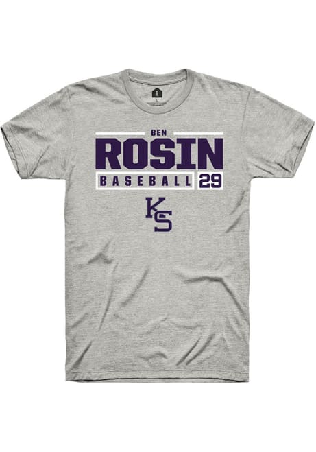 Ben Rosin Ash K-State Wildcats NIL Stacked Box Short Sleeve T Shirt