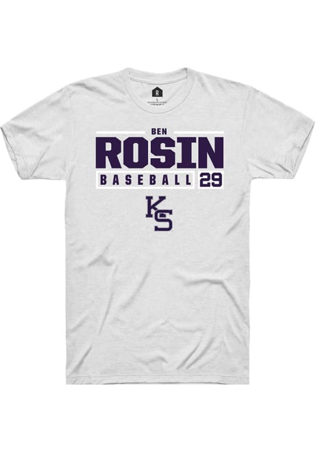 Ben Rosin White K-State Wildcats NIL Stacked Box Short Sleeve T Shirt