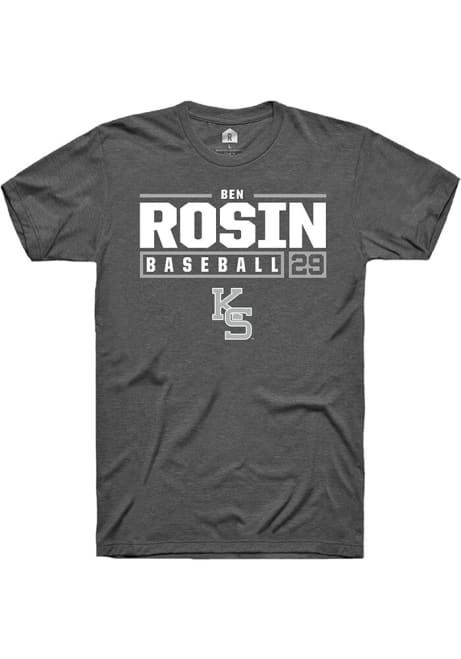 Ben Rosin Grey K-State Wildcats NIL Stacked Box Short Sleeve T Shirt