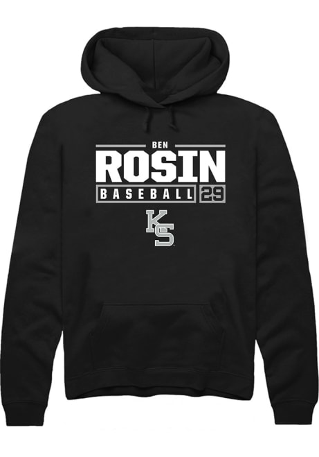 Ben Rosin Rally Mens Black K-State Wildcats NIL Stacked Box Hooded Sweatshirt
