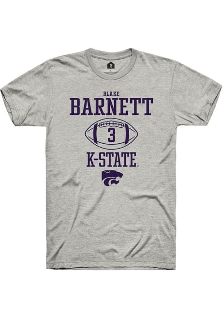 Blake Barnett Ash K-State Wildcats NIL Sport Icon Short Sleeve T Shirt