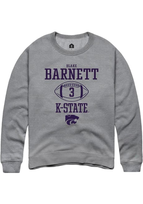 Blake Barnett Rally Mens Graphite K-State Wildcats NIL Sport Icon Crew Sweatshirt