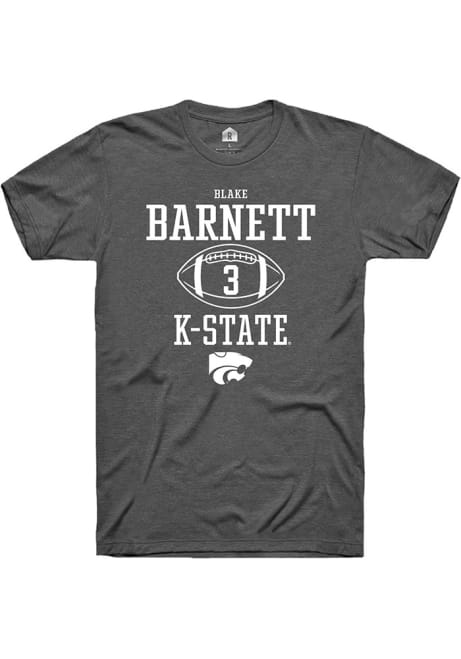 Blake Barnett Grey K-State Wildcats NIL Sport Icon Short Sleeve T Shirt