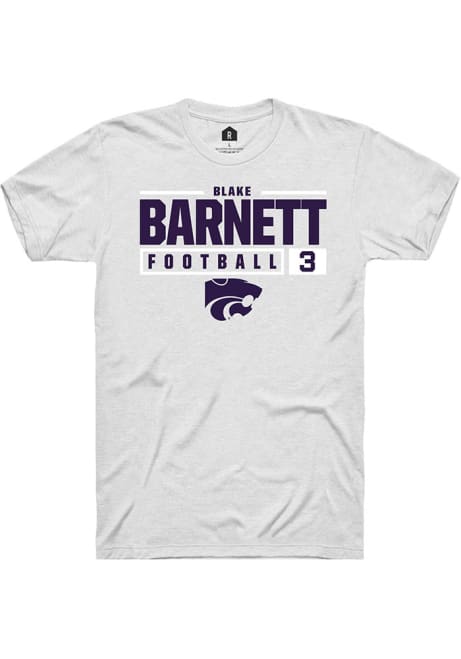 Blake Barnett White K-State Wildcats NIL Stacked Box Short Sleeve T Shirt
