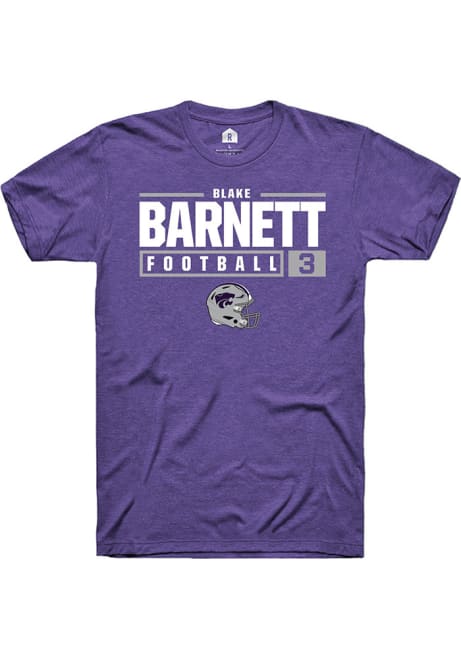 Blake Barnett Purple K-State Wildcats NIL Stacked Box Short Sleeve T Shirt