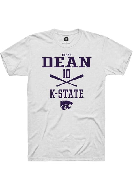 Blake Dean White K-State Wildcats NIL Sport Icon Short Sleeve T Shirt