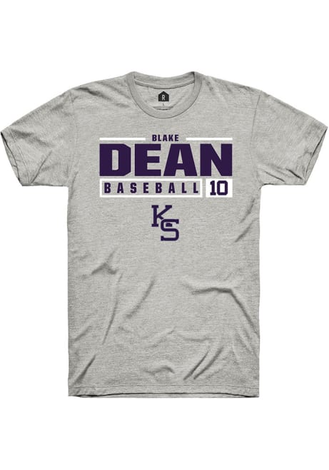 Blake Dean Ash K-State Wildcats NIL Stacked Box Short Sleeve T Shirt