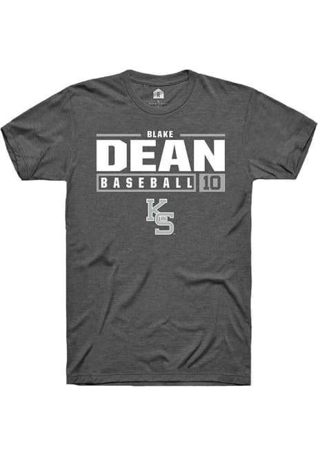 Blake Dean Grey K-State Wildcats NIL Stacked Box Short Sleeve T Shirt