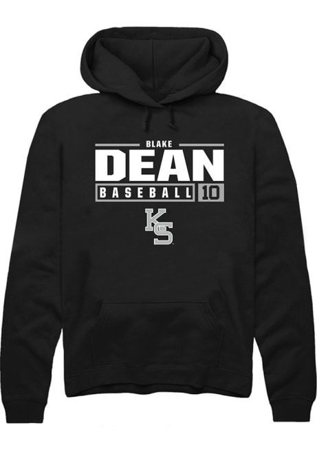 Blake Dean Rally Mens Black K-State Wildcats NIL Stacked Box Hooded Sweatshirt