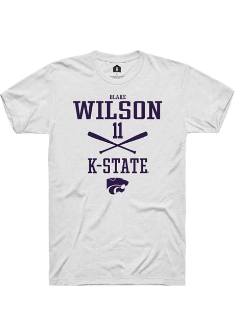 Blake Wilson White K-State Wildcats NIL Sport Icon Short Sleeve T Shirt