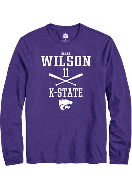Blake Wilson Rally Mens Purple K-State Wildcats NIL Sport Icon Tee