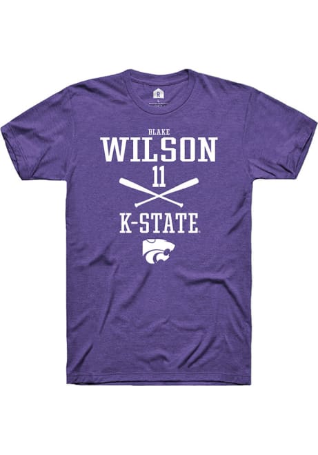 Blake Wilson Purple K-State Wildcats NIL Sport Icon Short Sleeve T Shirt