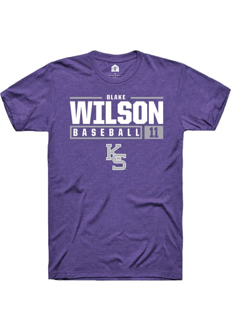 Blake Wilson Purple K-State Wildcats NIL Stacked Box Short Sleeve T Shirt