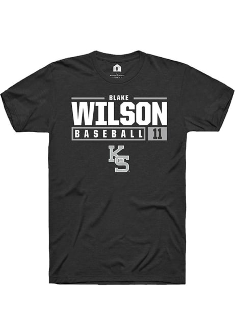 Blake Wilson Black K-State Wildcats NIL Stacked Box Short Sleeve T Shirt