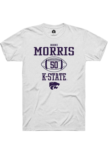 Boone Morris White K-State Wildcats NIL Sport Icon Short Sleeve T Shirt