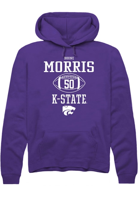 Boone Morris Rally Mens Purple K-State Wildcats NIL Sport Icon Hooded Sweatshirt